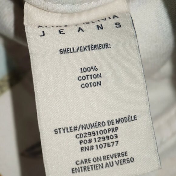 "Alice + Olivia" Denim "Chloe" Boxy Floral Patchwork Cropped Jacket - Size XS - Picture 6 of 9